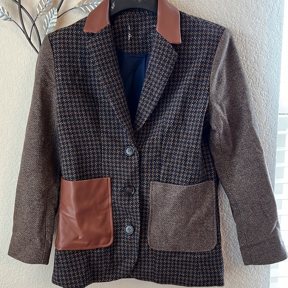 Steve Madden Kelly mixed media blazer - Picture 4 of 12